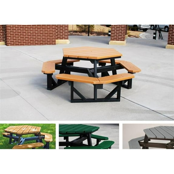 Jayhawk PB 6HEXGRA Hex Table, Gray - 6 ft.