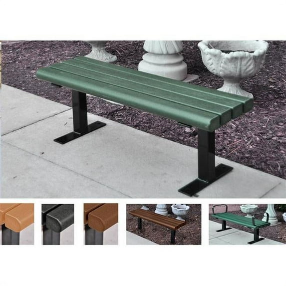 Jayhawk PB 8BROCRKING Creekside In-Ground Bench, Brown - 8 ft.