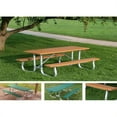 thumbnail image 1 of Jayhawk PB 8BROGFPIC Galvanized Frame Picnic Table, Brown - 8 ft., 1 of 1