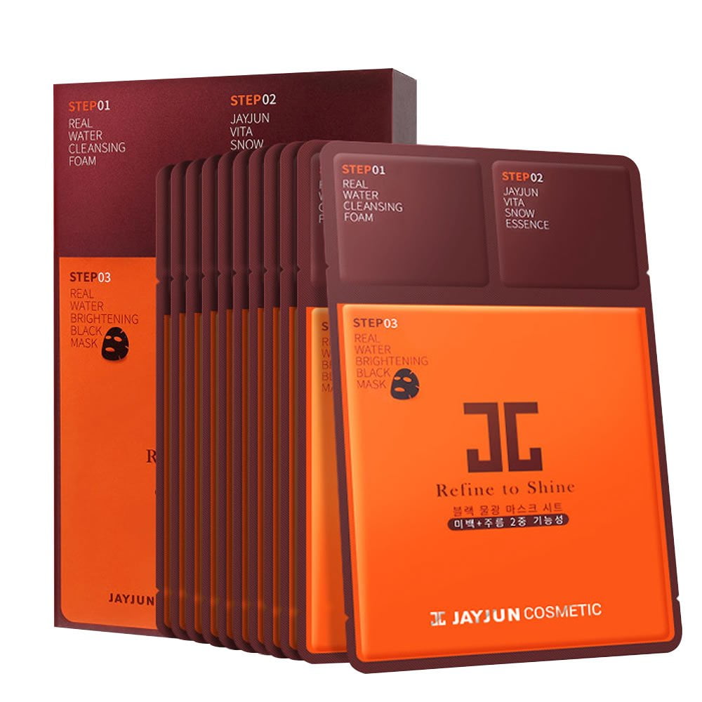 Jayjun Real Water Brightening 3-Steps Black Mask 10pcs