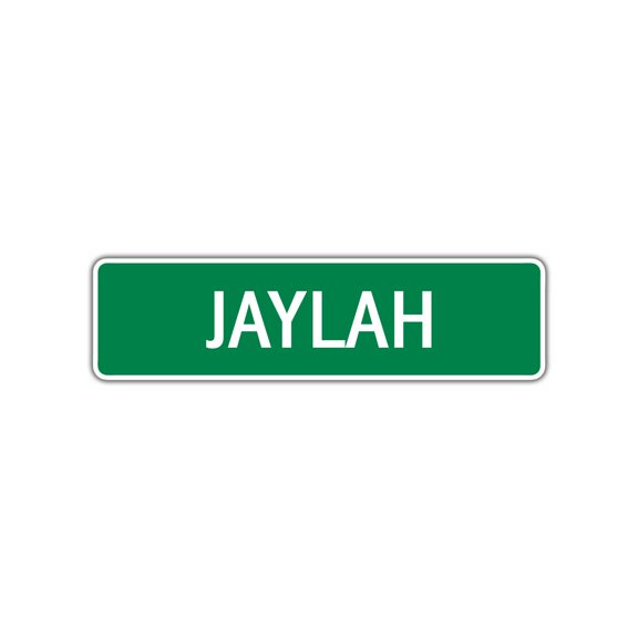 Jaylah Girls Children Name Letter Indoor Outdoor Unique Printed Label Wall Plaque Decoration Aluminum Metal Sign 4"x13.5"