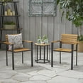 thumbnail image 1 of Jaylah Outdoor Wood and Iron Dining Chairs, Set of 2, Teak and Black, 1 of 5