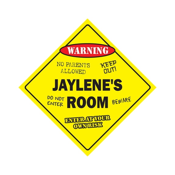 Jaylene's Room Sign Crossing Zone Xing | Indoor/Outdoor | 12" Tall kids bedroom decor door children's name boy girl