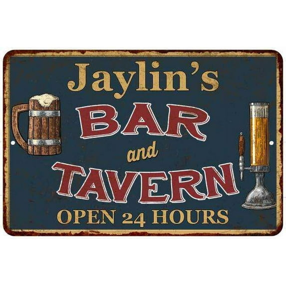 Jaylin's Green Bar & Tavern Rustic Sign Decor 8x12 208120047532