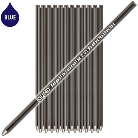 Jaymo Replacement for Cross 8518-6 and Schmidt 635 - Measures 2.625 in / 67 mm Long - D (D1) Standard Multifunction Mini Ballpoint Pen Refill - 24 Blue