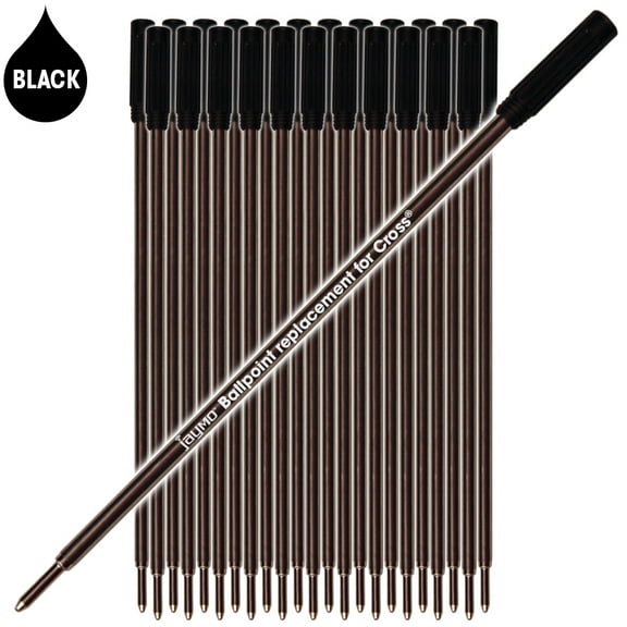 Jaymo Replacement for Cross 8513 - Measures 4.563 in / 116 mm Long - Ballpoint Pen Refill - 24 Black