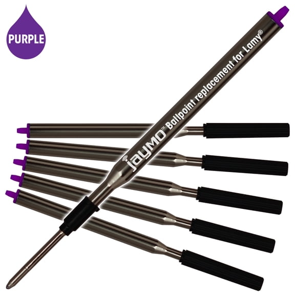 Jaymo Replacement for Lamy M16 1200150/1200152 - Measures 4.17 in / 106 mm Long - Ballpoint Pen Refill - Purple 6