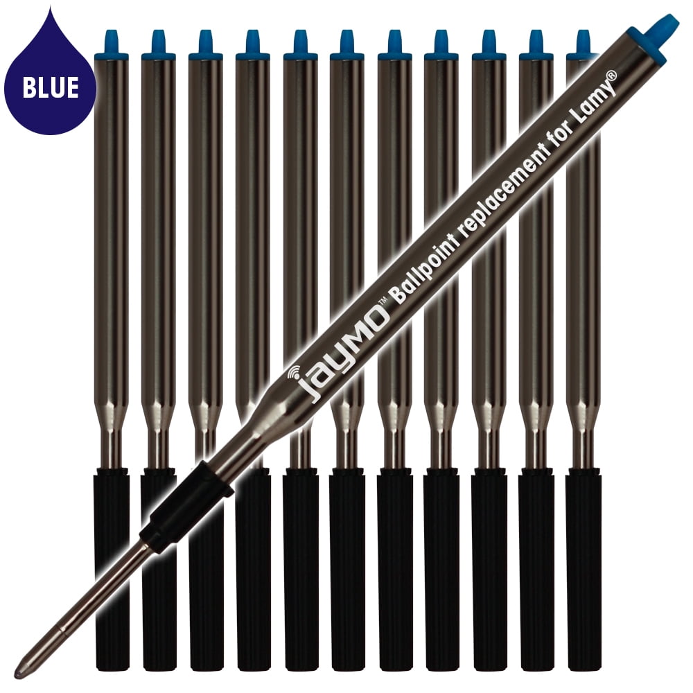 Jaymo Replacement for Lamy M16 1200152 - Measures 4.17 in / 106 mm Long - Ballpoint Pen Refill - 12 Blue