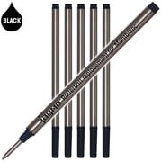 Jaymo Replacement for Montblanc 105158 - Measures 4.44 in / 113 mm Long - Rollerball Pen Refill - 6 Black