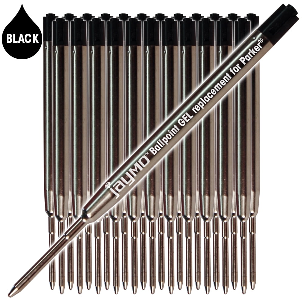 Jaymo Replacement for Parker 30525PP - Measures 3.875 in / 98 mm Long - G2 Gel Ballpoint Pen Refill - 24 Black