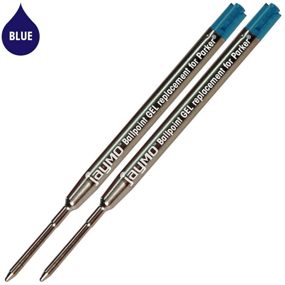 Jaymo Replacement for Parker 30526PP - Measures 3.875 in / 98 mm Long - G2 Gel Ballpoint Pen Refill - 2 Blue