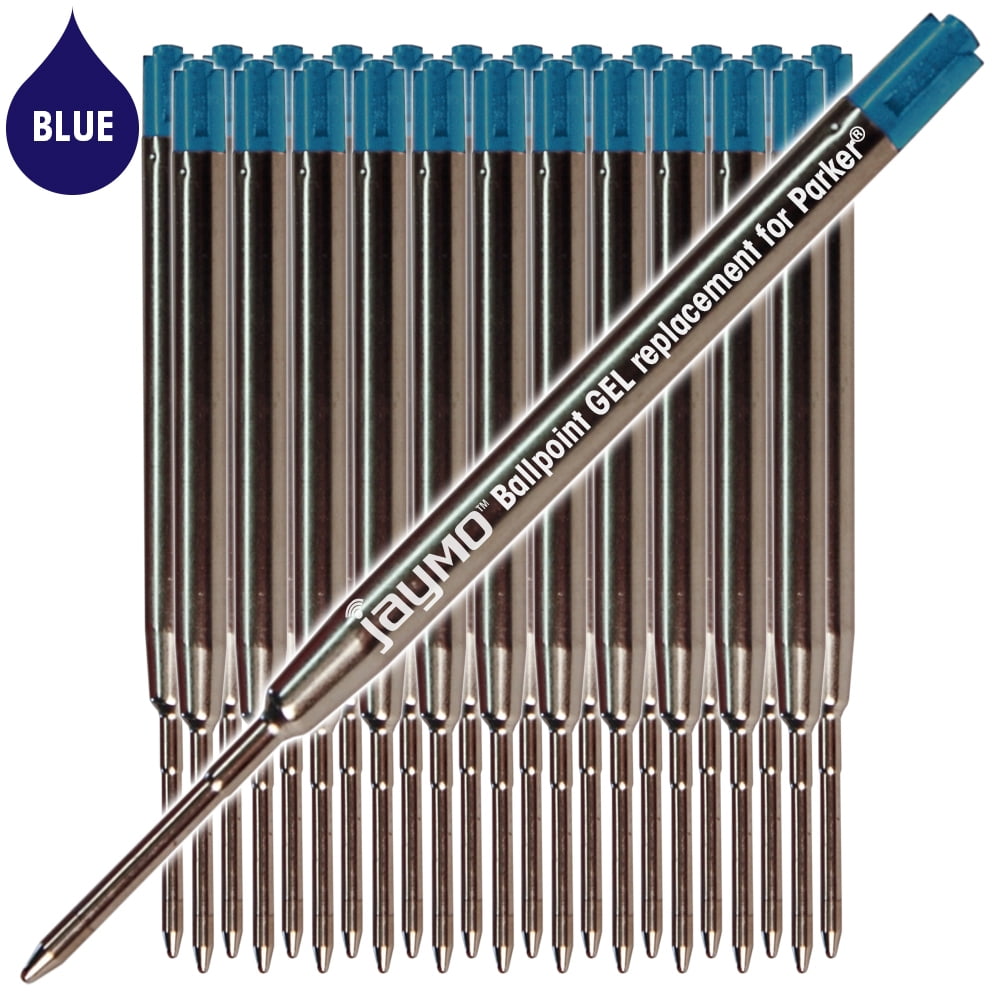 Jaymo Replacement for Parker 30526PP - Measures 3.875 in / 98 mm Long - G2 Gel Ballpoint Pen Refill - 24 Blue
