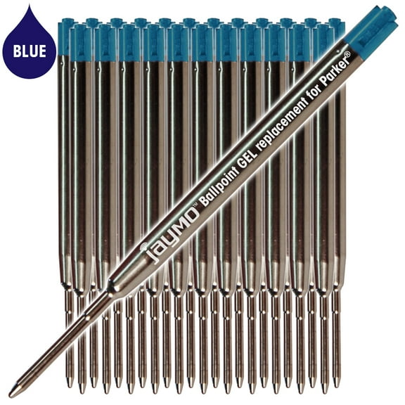 Jaymo Replacement for Parker 30526PP - Measures 3.875 in / 98 mm Long - G2 Gel Ballpoint Pen Refill - 24 Blue