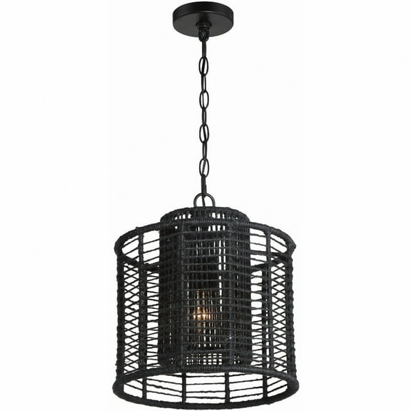 1 Light Pendant In Traditional And Contemporary Style 12.5 Inches Wide By 13.5 Inches High-Matte Black Finish    -Traditional Installation Crystorama