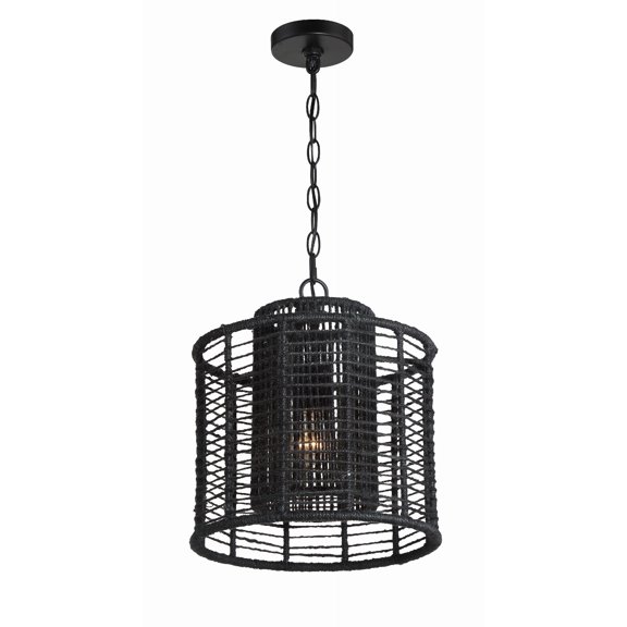 1 Light Pendant In Traditional And Contemporary Style 12.5 Inches Wide By 13.5 Inches High-Matte Black Finish    -Traditional Installation Crystorama
