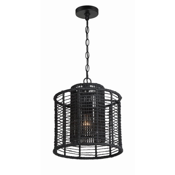 1 Light Pendant In Traditional And Contemporary Style 12.5 Inches Wide By 13.5 Inches High-Matte Black Finish -Traditional Installation Crystorama
