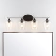 thumbnail image 1 of JONATHAN Y Jayne 32" 4-Light Iron/Seeded Glass Cottage Rustic LED Vanity Light, Oil Rubbed Bronze, 1 of 7