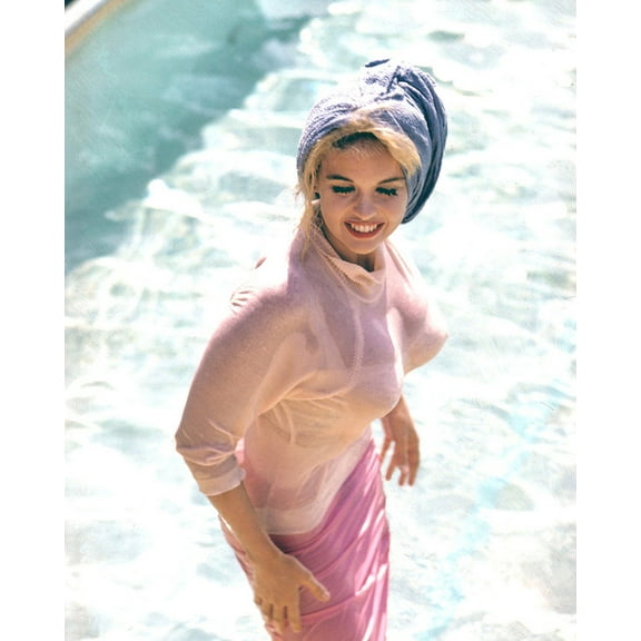 Jayne Mansfield 24X36 Classic Hollywood Poster Glamorous In Wet White Outfit
