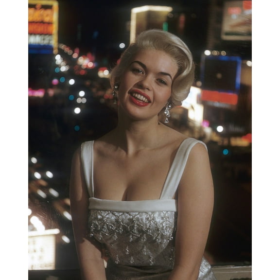 Jayne Mansfield Elegant Glamour Outfit Vintage Pose Las Vegas Strip 24X36 Classic Hollywood Posterrap
