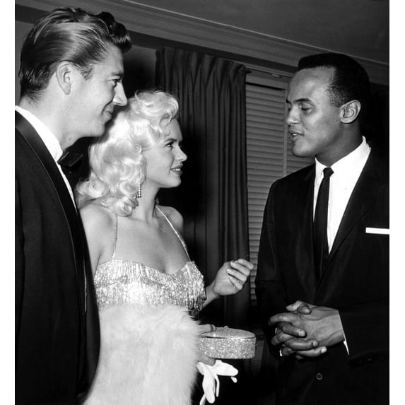 Jayne Mansfield, Mickey Hargitay and Harry Belafonte Photo Print (8 x 10)