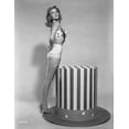 thumbnail image 1 of Jayne Mansfield Posed Sideways in White Silk Star Printed Strapless Top and Girdle with Hands Together on the Back Photo Print (24 x 30), 1 of 1