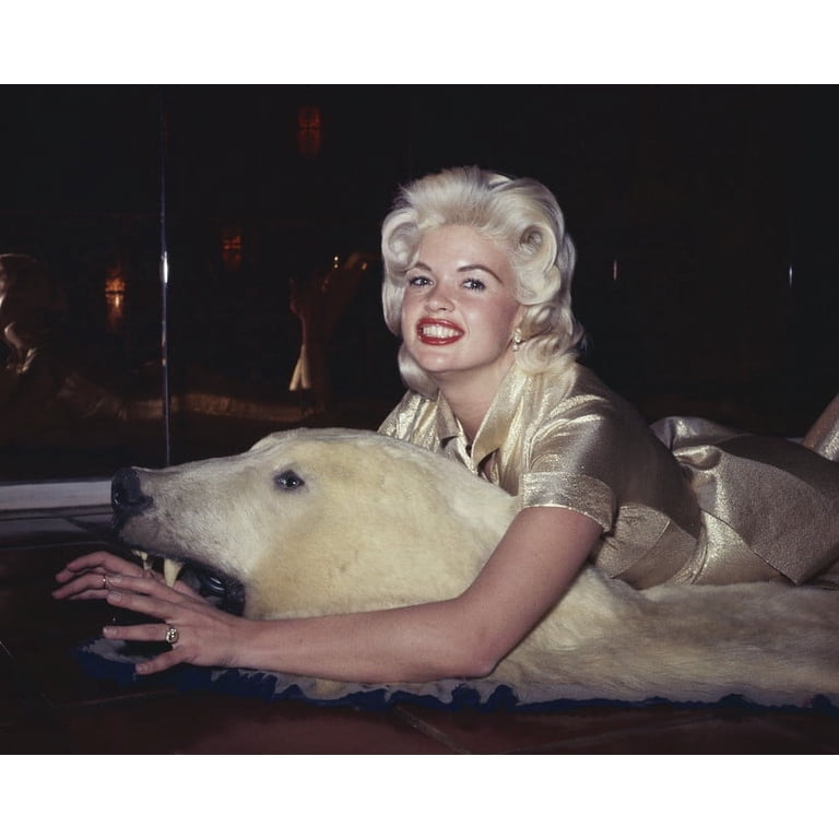 Jayne Mansfield in gold dress lying on bear skin rug 24x36 Movie Poster HD  Aluminum Wall Art - Walmart.com