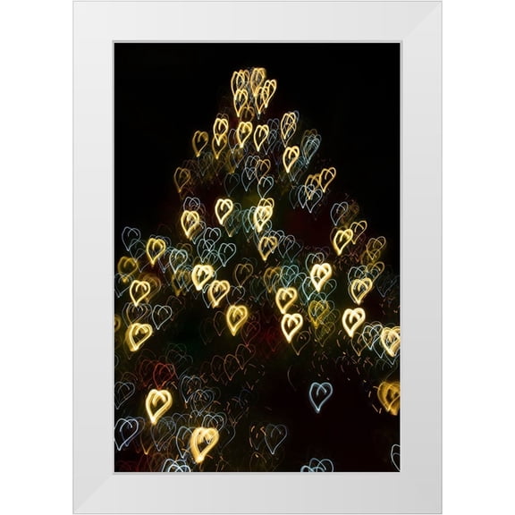 Jaynes Gallery 11x14 White Modern Wood Framed Museum Art Print Titled - USA-Arizona-Buckeye-Abstract motion of Christmas tree at night