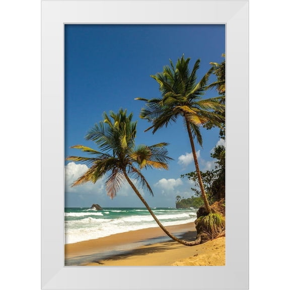 Jaynes Gallery 13x18 White Modern Wood Framed Museum Art Print Titled - Caribbean-Trinidad-Blanchisseuse Bay Beach and ocean landscape