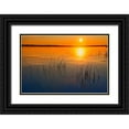 thumbnail image 1 of Jaynes Gallery 14x11 Black Ornate Wood Framed with Double Matting Museum Art Print Titled - Canada-Saskatchewan-Saskatoon Island Provincial Park Reeds reflect on Saskatoon Lake at sunrise, 1 of 4