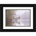thumbnail image 1 of Jaynes Gallery 14x11 Black Ornate Wood Framed with Double Matting Museum Art Print Titled - USA-New Jersey-Pine Barrens National Preserve Foggy forest landscape reflects in lake, 1 of 4