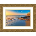 thumbnail image 1 of Jaynes Gallery 14x11 Gold Ornate Wood Framed with Double Matting Museum Art Print Titled - Canada-Ontario-Point Pelee National Park Driftwood on Lake Erie shoreline at sunrise, 1 of 4