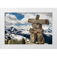 thumbnail image 1 of Jaynes Gallery 14x11 White Modern Wood Framed Museum Art Print Titled - Canada-British Columbia Garibaldi Provincial Park Inukshuk stone figure close-up and mountains, 1 of 4