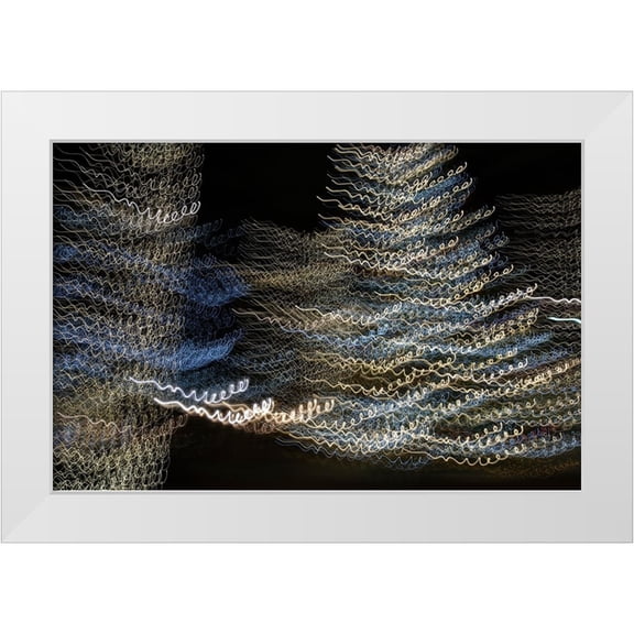 Jaynes Gallery 14x11 White Modern Wood Framed Museum Art Print Titled - USA-Arizona-Buckeye-Abstract of Christmas tree at night