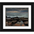 thumbnail image 1 of Jaynes Gallery 14x12 Black Ornate Wood Framed with Double Matting Museum Art Print Titled - USA-Maine-Acadia National Park Moody sunset on ocean coastline, 1 of 4