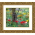 thumbnail image 1 of Jaynes Gallery 17x15 Gold Ornate Wood Framed with Double Matting Museum Art Print Titled - France-Giverny Impression of flowers in Monets Garden, 1 of 4