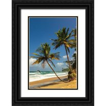 Jaynes Gallery 17x24 Black Ornate Wood Framed with Double Matting Museum Art Print Titled - Caribbean-Trinidad-Blanchisseuse Bay Beach and ocean landscape