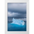 thumbnail image 1 of Jaynes Gallery 17x24 White Modern Wood Framed Museum Art Print Titled - Antarctica-South Georgia Island Lone iceberg and stormy sunset, 1 of 4