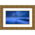 thumbnail image 1 of Jaynes Gallery 18x12 Gold Ornate Wood Framed with Double Matting Museum Art Print Titled - New Jersey-Cape May National Seashore Foggy sunrise on water and rocks, 1 of 4