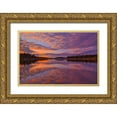 thumbnail image 1 of Jaynes Gallery 18x13 Gold Ornate Wood Framed with Double Matting Museum Art Print Titled - Canada-Ontario-Kenora District Forest autumn colors reflect on Middle Lake at sunrise, 1 of 4