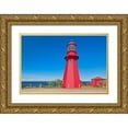 thumbnail image 1 of Jaynes Gallery 18x13 Gold Ornate Wood Framed with Double Matting Museum Art Print Titled - Canada-Quebec-La Martre Lighthouse on the shore of St Lawrence River, 1 of 4