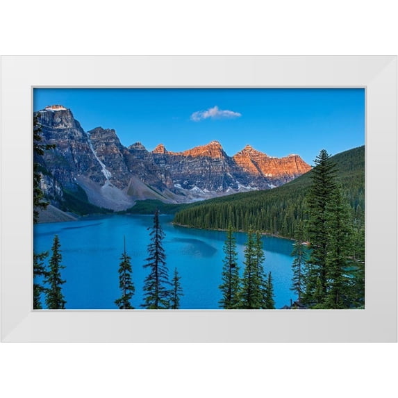 Jaynes Gallery 18x13 White Modern Wood Framed Museum Art Print Titled - Canada-Alberta-Banff National Park Moraine Lake and Valley of the Ten Peaks at sunrise