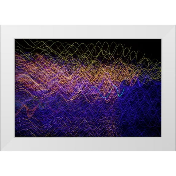 Jaynes Gallery 18x13 White Modern Wood Framed Museum Art Print Titled - USA-Arizona-Buckeye-Abstract of multicolored Christmas lights