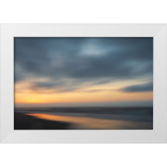 Jaynes Gallery 18x13 White Modern Wood Framed Museum Art Print Titled - USA-New Jersey-Cape May National Seashore Sunrise on shoreline