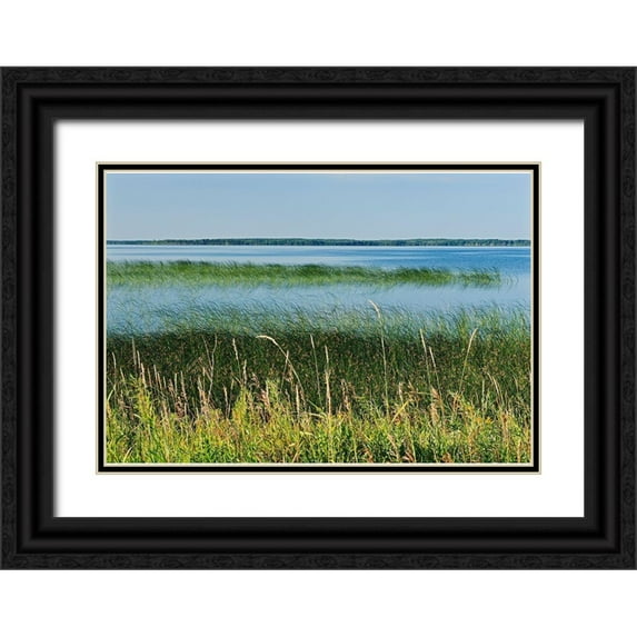 Jaynes Gallery 18x14 Black Ornate Wood Framed with Double Matting Museum Art Print Titled - Canada-Manitoba-Riding Mountain National Park Clear Lake landscape