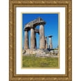 thumbnail image 1 of Jaynes Gallery 23x32 Gold Ornate Wood Framed with Double Matting Museum Art Print Titled - Greece-Corinth Ruins of Temple of Apollo, 1 of 4