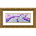 thumbnail image 1 of Jaynes Gallery 24x11 Gold Ornate Wood Framed with Double Matting Museum Art Print Titled - Washington State-Olympic National Park Panoramic abstract of curving park road, 1 of 4
