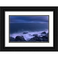 thumbnail image 1 of Jaynes Gallery 24x17 Black Ornate Wood Framed with Double Matting Museum Art Print Titled - Canada-Quebec-Ruisseau Castor Waves crashing along the shoreline along the Gulf of St Lawrence, 1 of 4