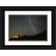 thumbnail image 1 of Jaynes Gallery 24x17 Black Ornate Wood Framed with Double Matting Museum Art Print Titled - USA-Colorado-Eleven Mile Canyon The Milky Way galaxy and forest silhouette at night, 1 of 4