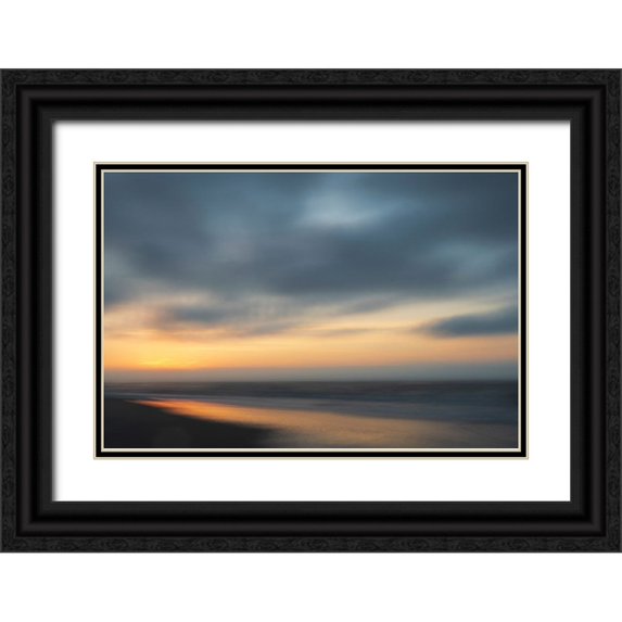 Jaynes Gallery 24x17 Black Ornate Wood Framed with Double Matting Museum Art Print Titled - USA-New Jersey-Cape May National Seashore Sunrise on shoreline
