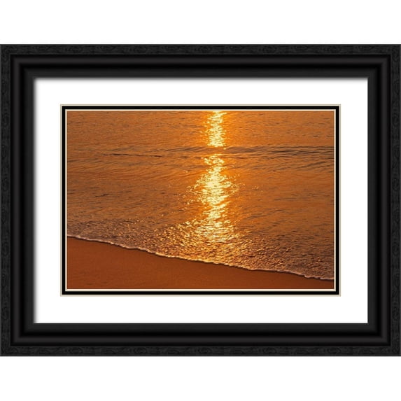 Jaynes Gallery 24x17 Black Ornate Wood Framed with Double Matting Museum Art Print Titled - Canada-Nova Scotia Sunrise on Aspy Bay